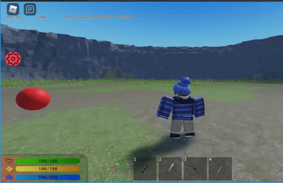 Character firing a VFX fireball.